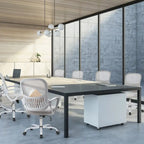 Chaise de bureau en maille avec accoudoirs fixes et hauteur réglable