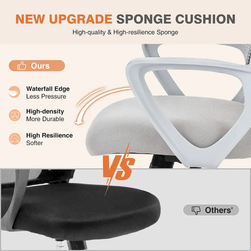 Chaise de bureau en maille avec accoudoirs fixes et hauteur réglable