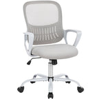 Chaise de bureau en maille avec accoudoirs fixes et hauteur réglable