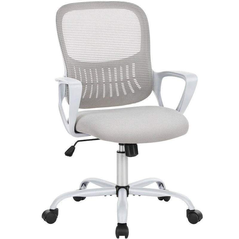 Chaise de bureau en maille avec accoudoirs fixes et hauteur réglable