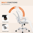 Chaise de bureau en maille avec accoudoirs fixes et hauteur réglable