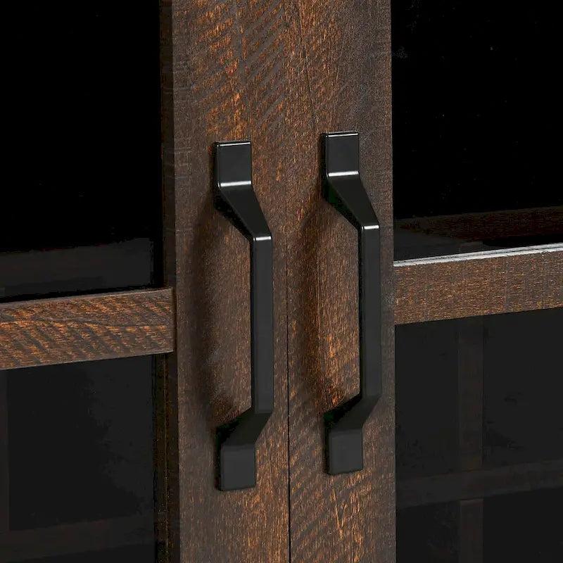 Buffet de 53 po avec portes de grange, casier à vin et rangement