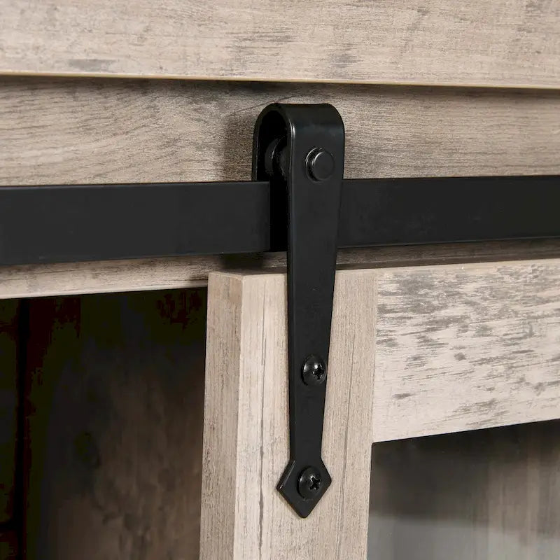 Buffet de 53 po avec portes de grange, casier à vin et rangement