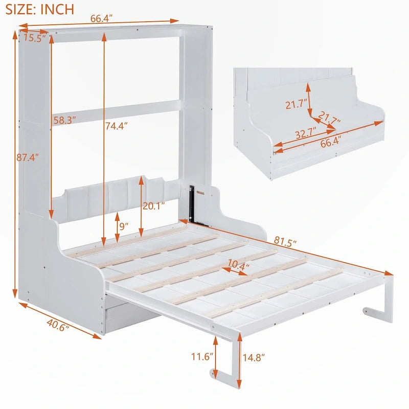 Lit escamotable Queen Size avec chaise-coussin